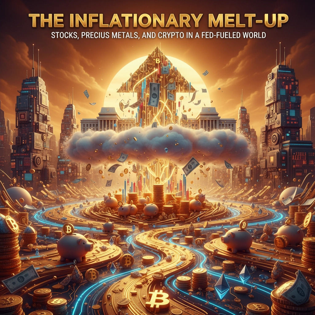 The Inflationary Melt-Up: Stocks, Precious Metals, and Crypto in a Fed-Fueled World